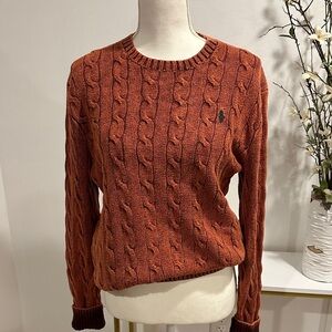 Acid Washed Cable Knit Sweater